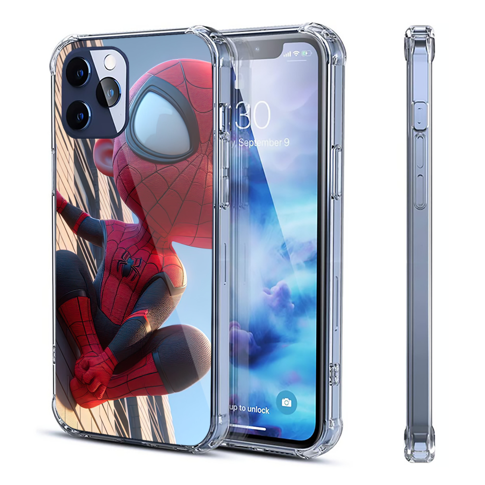 （画像用） Spider Man スパイダーマン 【iPhone 12シリーズ対応】透明スマホケース（クリアソフトケース）